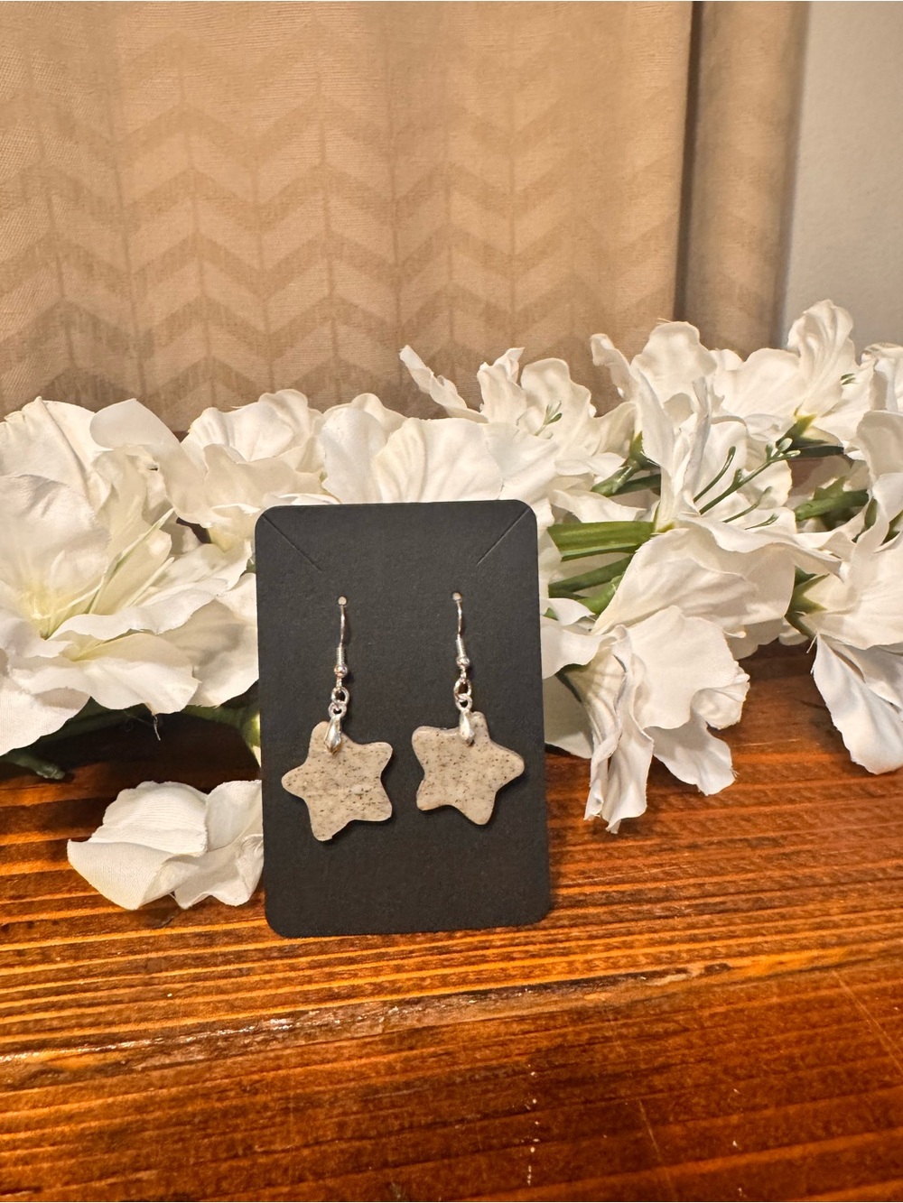 Star Dangle Earrings in Speckled “Granite” Color